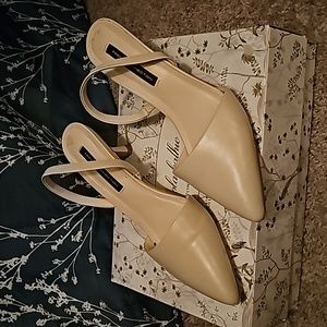 Beige kitten heels